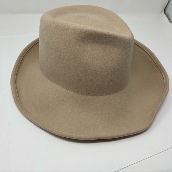 Eric Javits light oat cream wool cashmere hat with wide brim - Picture 3 of 8